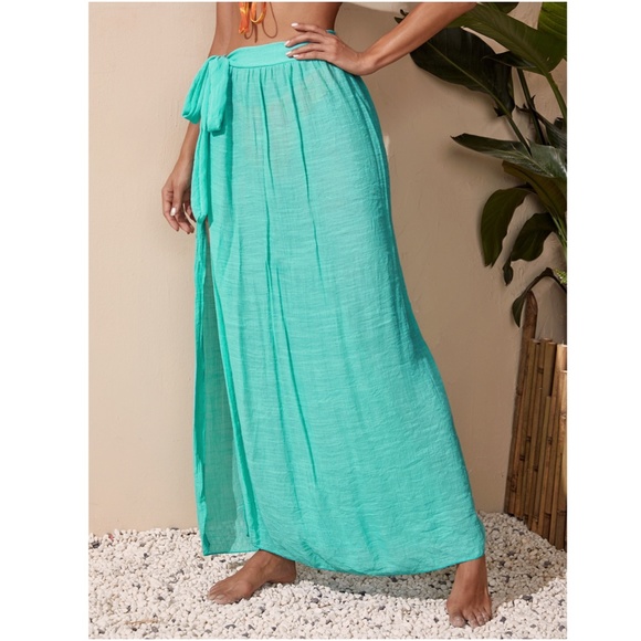 Mint Blue Sarong Skirt - Picture 5 of 12